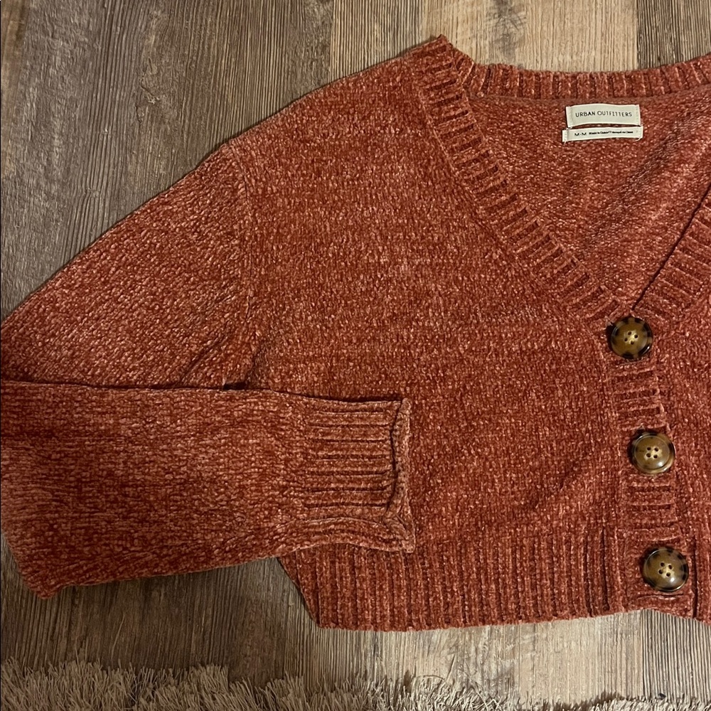Urban Outfitters Rust Chenille Cardigan